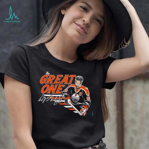 Wayne Gretzky Edmonton Oilers the Great One signature Legend shirt