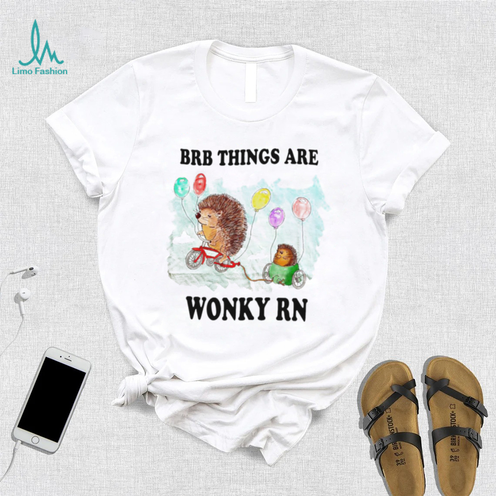 hedgehog with balloon brb things are wonky rn shirt shirt trang hedgehog with balloon brb things are wonky rn shirt shirt trang