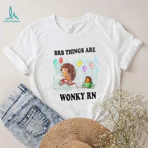 hedgehog with balloon brb things are wonky rn shirt shirt trang