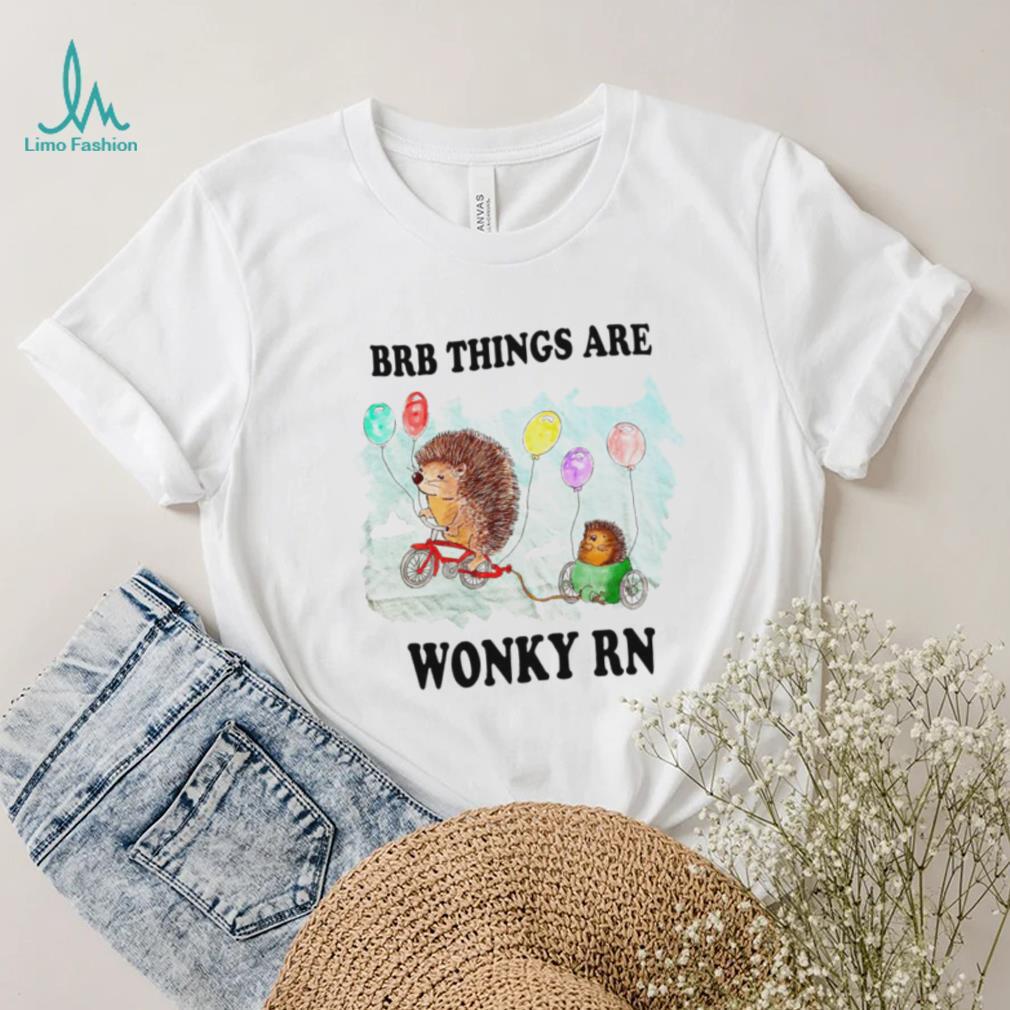 hedgehog with balloon brb things are wonky rn shirt shirt trang hedgehog with balloon brb things are wonky rn shirt shirt trang