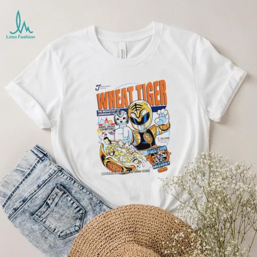 mighty morphin power rangers white ranger tommy oliver wheat tiger the breakfast of legendary rangers shirt shirt trang