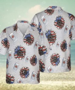 tella Artois Sunflowered 4th Of July Hawaiian Shirt