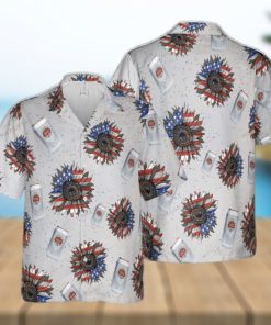 tella Artois Sunflowered 4th Of July Hawaiian Shirt