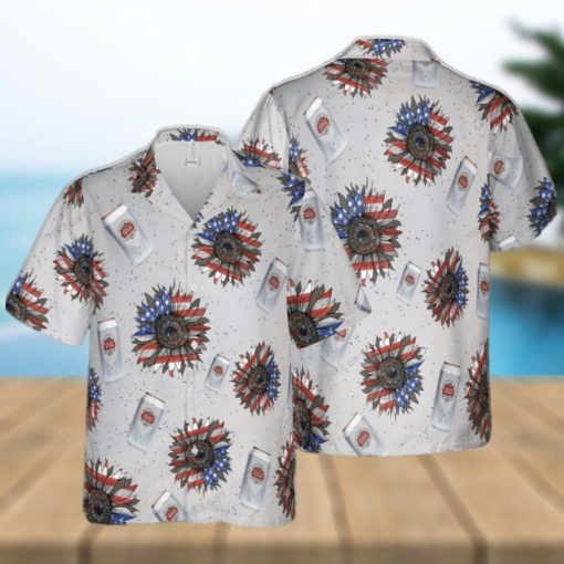 tella Artois Sunflowered 4th Of July Hawaiian Shirt