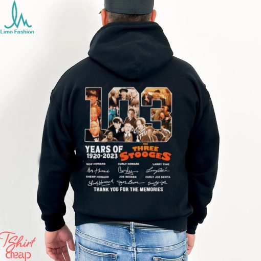 103 Years Of 1920 – 2023 The Three Stooges Signed Thank You For The Memories T Shirt