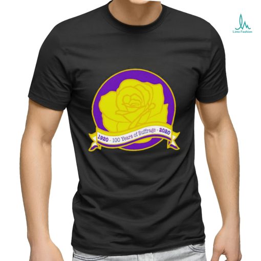 1920 2020 100 years of Suffrage Rose logo shirt