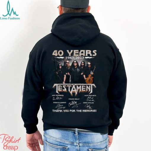 40 Years 1983 – 2023 Testament Thank You For The Memories T Shirt