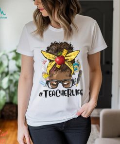 Afro Messy Bun Teacher Life, Back To School Supplies T Shirt