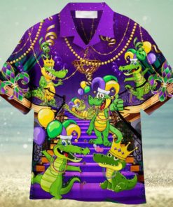 Alligators Funny Mardi Gras Aloha Hawaiian Shirt Summer Gift Beach Shirt