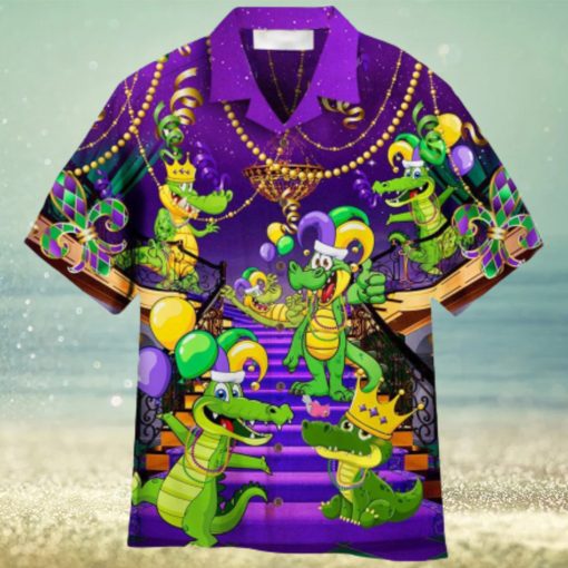 Alligators Funny Mardi Gras Aloha Hawaiian Shirt Summer Gift Beach Shirt