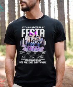 BTS Festa 10th anniversary BTS Presents everywhere signatures shirt