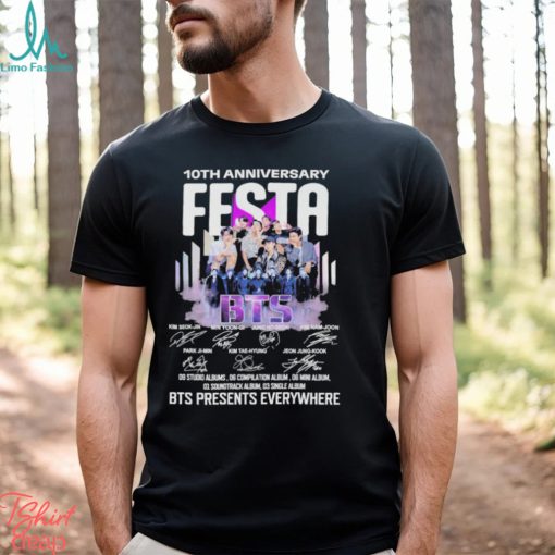 BTS Festa 10th anniversary BTS Presents everywhere signatures shirt