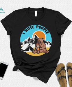 Bear camping I hate people shirt