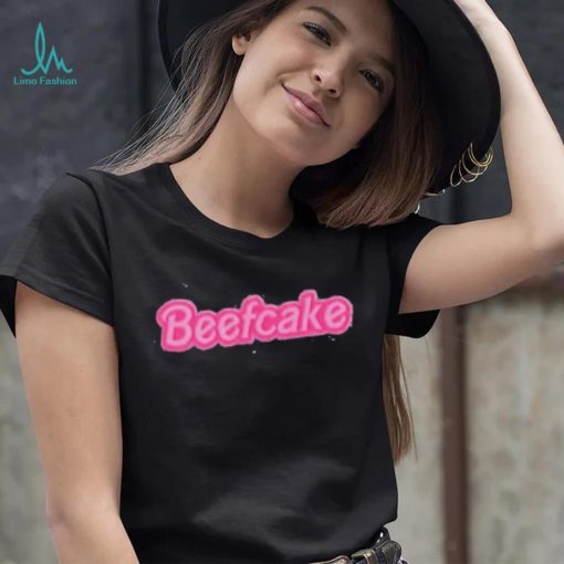 Beefcake pink text shirt