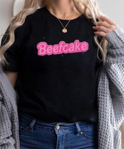 Beefcake pink text shirt