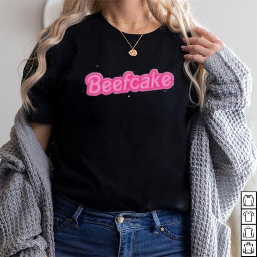 Beefcake pink text shirt