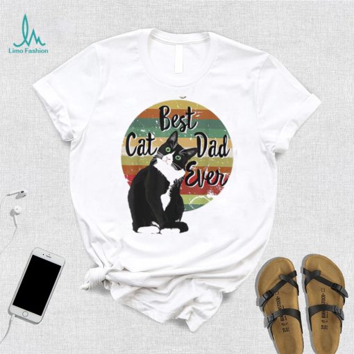 Best Cat Dad Ever Tuxedo Father’s Day Gift Funny Retro Long Sleeve T shirt