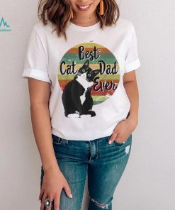 Best Cat Dad Ever Tuxedo Father’s Day Gift Funny Retro Long Sleeve T shirt