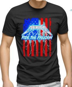 Best metal Merica ride the freedom lightning USA flag shirt