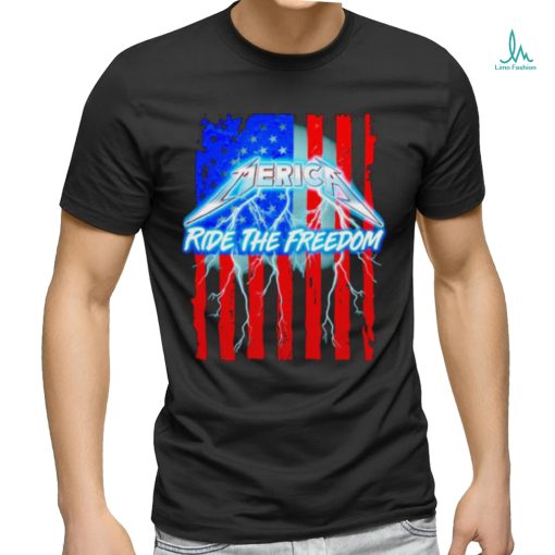 Best metal Merica ride the freedom lightning USA flag shirt