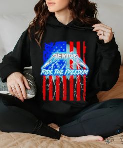 Best metal Merica ride the freedom lightning USA flag shirt