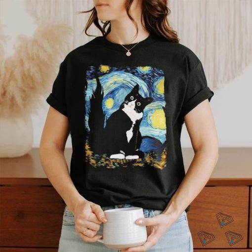 Black Cat And Moon Starry Night Shirt