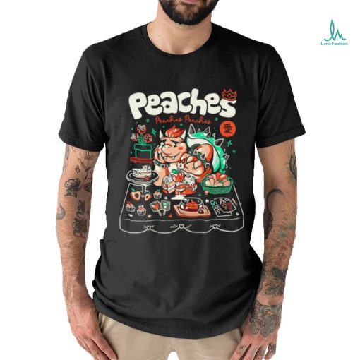 Bowser dreaming of a date with Princess Peach Peaches out of his shell game shirt