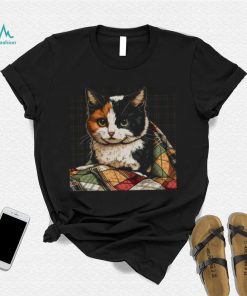 CALICO CAT ON A QUILT SHIRT