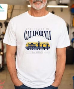 Cal Bears Uscape Apparel Women's Pigment Dyed Local Skyline Fleece Crop Crewneck tshirt