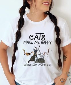 Cats Make Me Happy Humans Make My Head Hurt Tee Shirt