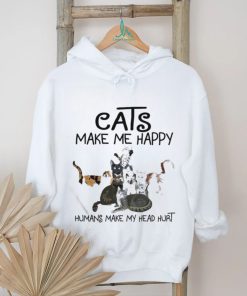 Cats Make Me Happy Humans Make My Head Hurt Tee Shirt