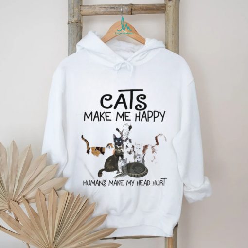 Cats Make Me Happy Humans Make My Head Hurt Tee Shirt