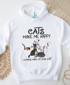 Cats Make Me Happy Humans Make My Head Hurt Tee Shirt