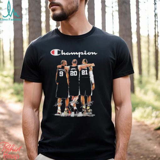Champion 9 Parker 20 Ginobili and 21 Duncan signatures shirt