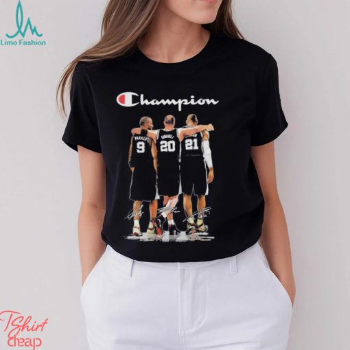 Champion 9 Parker 20 Ginobili and 21 Duncan signatures shirt