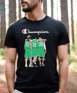 Champion Larry Bird, Kevin McHale and Robert Parish Boston Celtics signatures shirt