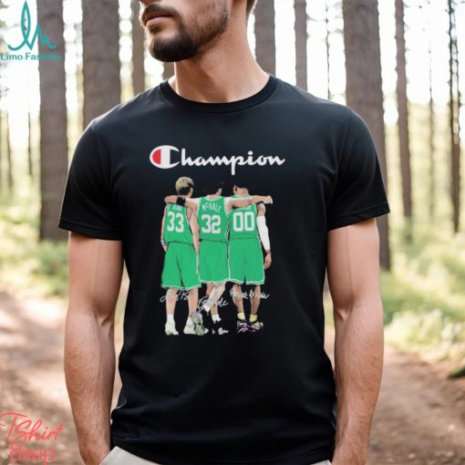 Champion Larry Bird, Kevin McHale and Robert Parish Boston Celtics signatures shirt