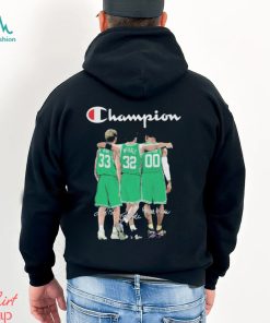 Champion Larry Bird, Kevin McHale and Robert Parish Boston Celtics signatures shirt