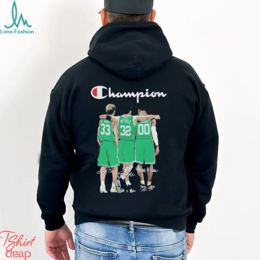 Champion Larry Bird, Kevin McHale and Robert Parish Boston Celtics signatures shirt
