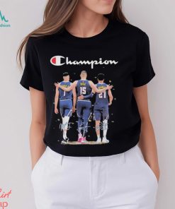 Champion Michael Porter Jr, Nikola Jokic and Jamal Murray Denver Nuggets signatures shirt