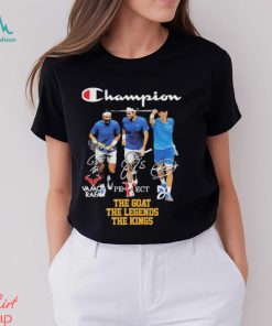 Champion Rafael Nadal, Novak Djokovic and Roger Federer the goat the legends and the kings signatures shirt