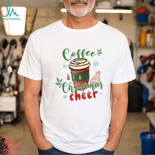 Coffee And Christmas Cheer Iced Coffee Lover Xmas Party T Shirt