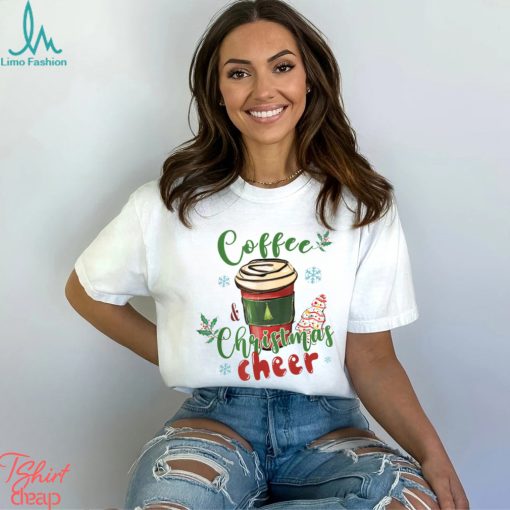 Coffee And Christmas Cheer Iced Coffee Lover Xmas Party T Shirt