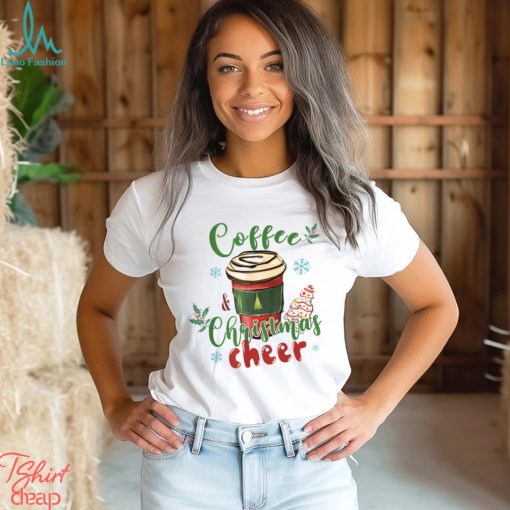 Coffee And Christmas Cheer Iced Coffee Lover Xmas Party T Shirt