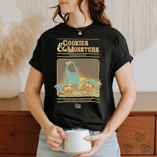 Cookie Monster X Dungeons and Dragons Cookies and Monsters players manual a tasty role playing game shirt