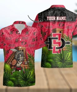 Custom Name San Diego State Aztecs Men’s Basketball Tropical Pattern For Fans 3D Hawaiian Shirt