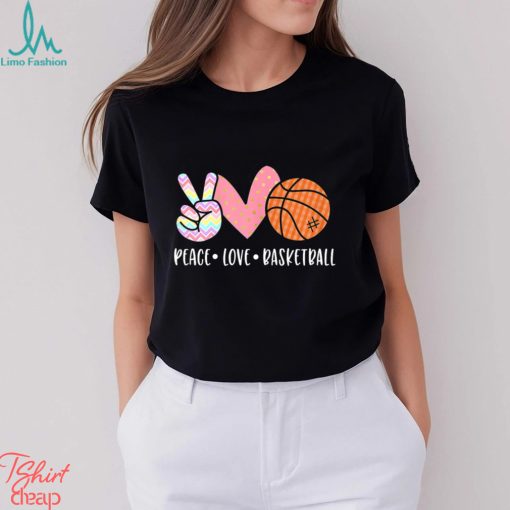 Cute Basketball T shirt, Peasce Love Basketball