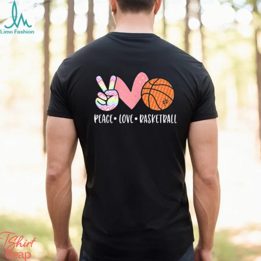 Cute Basketball T shirt, Peasce Love Basketball