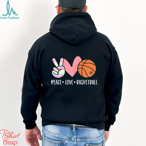 Cute Basketball T shirt, Peasce Love Basketball