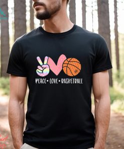 Cute Basketball T shirt, Peasce Love Basketball
